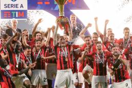 AC Milan lifting the 2022 Scudetto after 3-0 win over Sassuolo