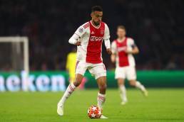 Ajax defender Noussair Mazraoui on the ball
