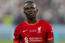 Sadio Mane looking disapointed at the 2022 UCL Final