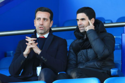 Edu Gasper and Mikel Arteta