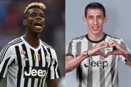 Paul Pogba in old Juventus home kit, edited with Angel di maria in Juventus new 2022/23 home kit