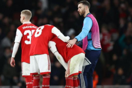Arsenal players sad after crashing out of the Europa League