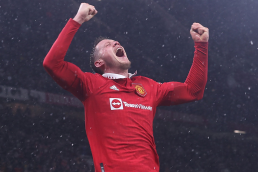 Weghorst emotional celebration after scoring against Real Betis in the Europa League for Manchester United on 09th of March, 2023.