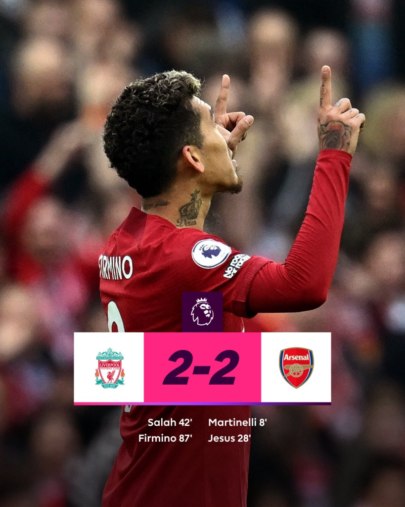 Liverpool 2-2 Arsenal - Gunners Escape Defeat At Anfield